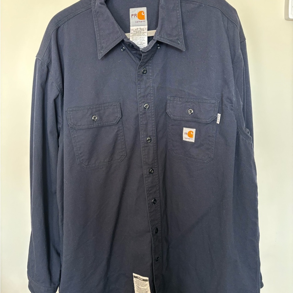 Carhartt Navy Flame Resistant Shirt Jacket